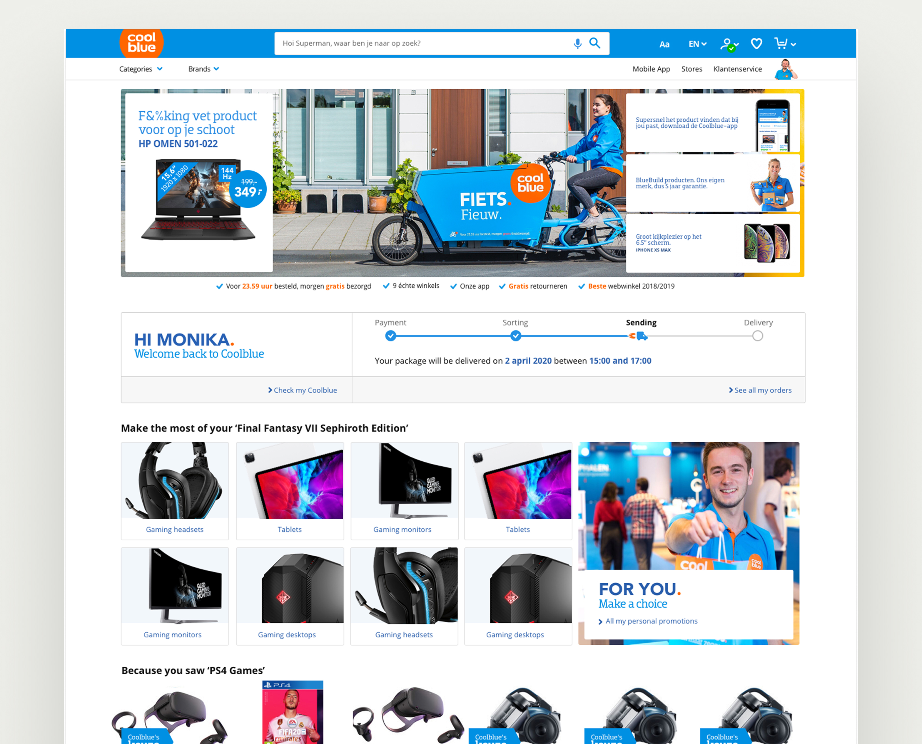 Accessible redesign exploration for the Coolblue homepage